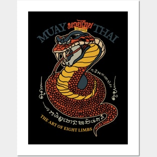 Vintage Muay Thai Tattoo Snake Posters and Art